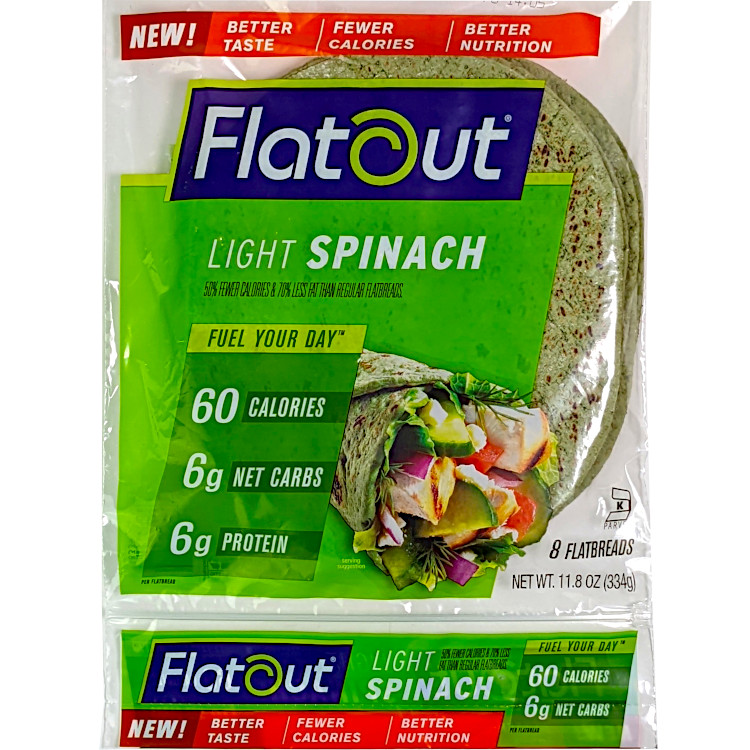 Low Calorie Flatbread - Light Spinach
